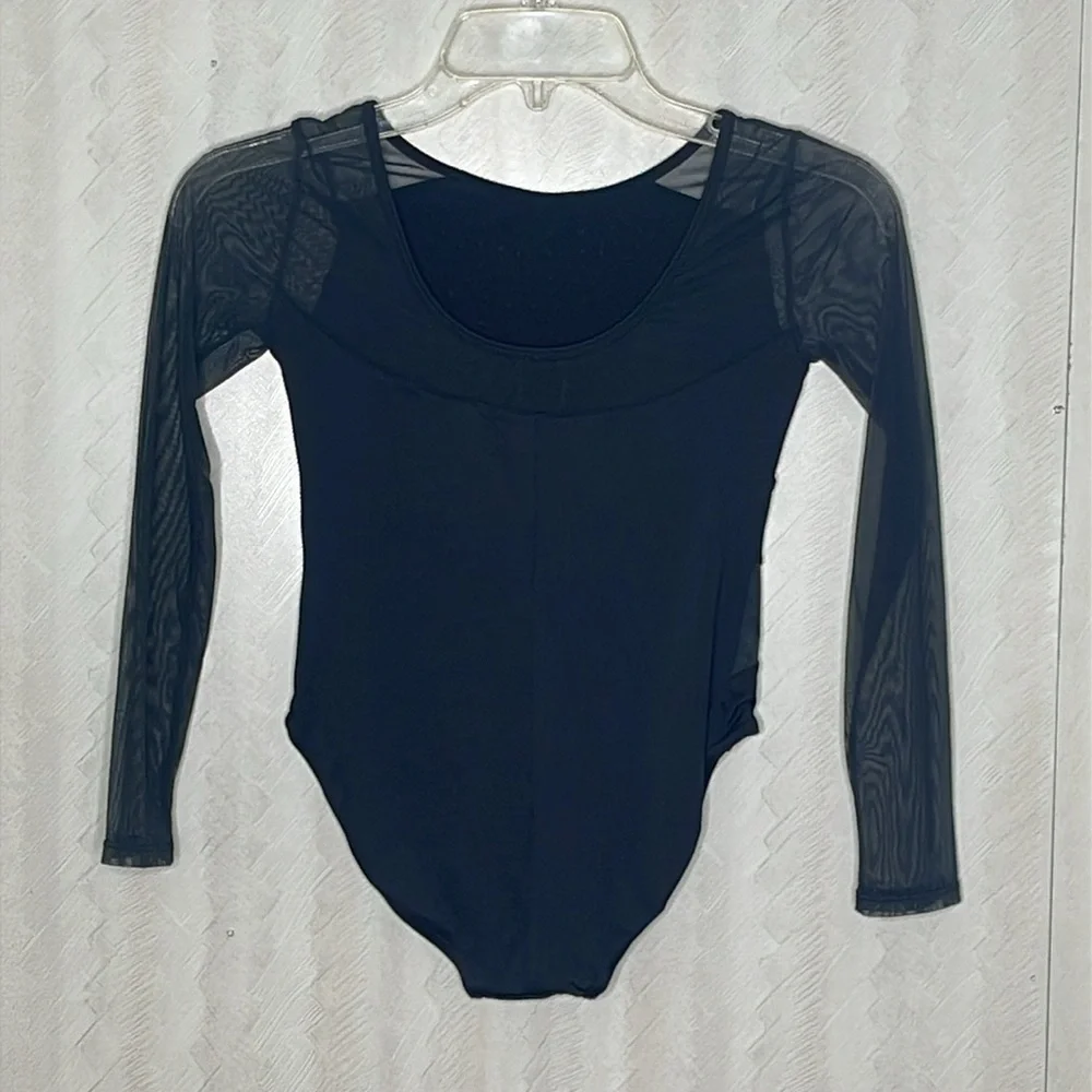 ❤️ JUSTICE Black Long Sleeve Leotard Size M